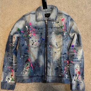 Rockstar Originals Paint Splatter Denim Jacket Size XS